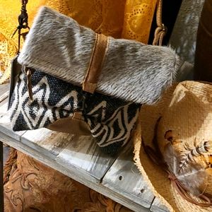 NWT NEW MYRA CROSSBODY BAG FUR LEATHER